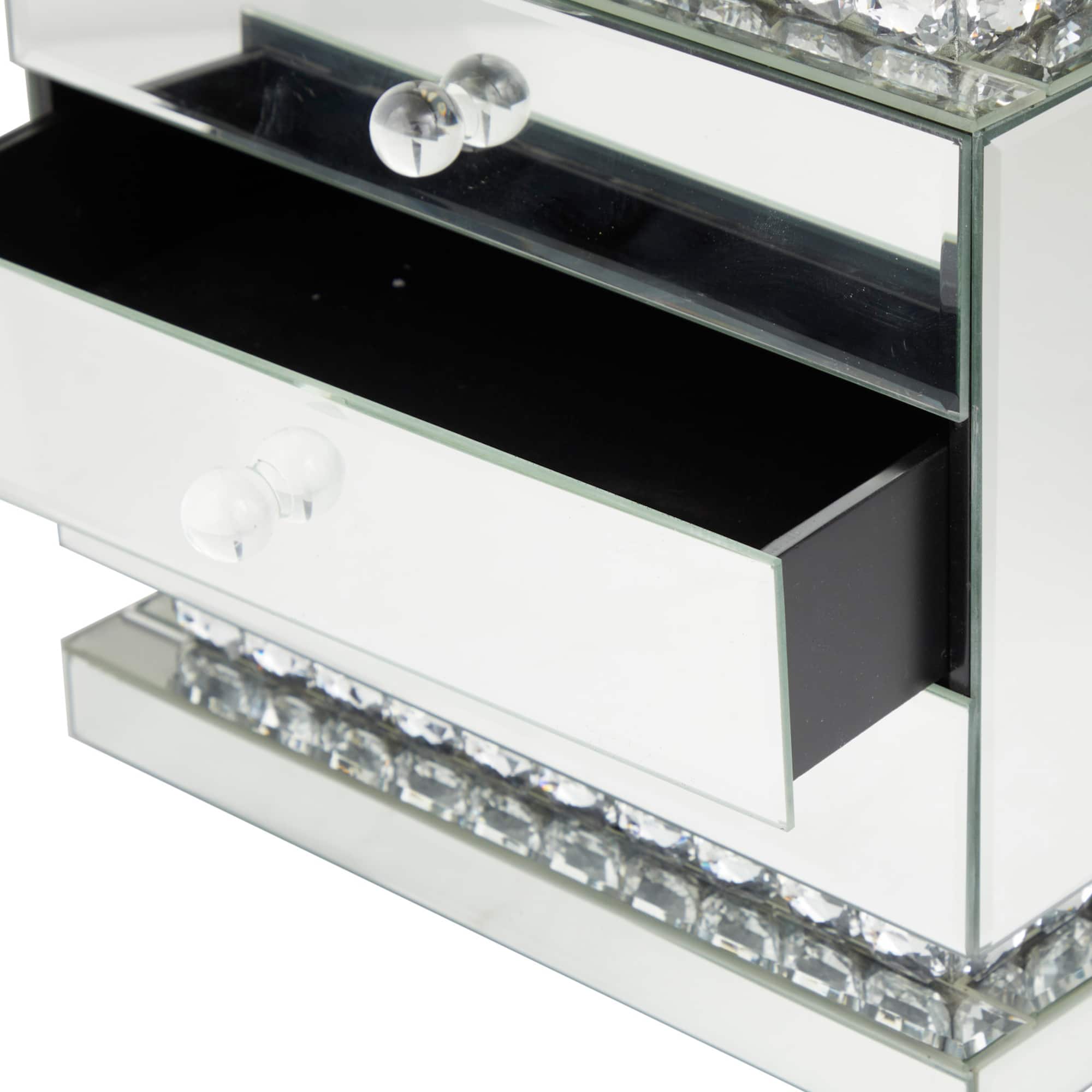 Silver Glam Jewelry Box, 11" x 8" x 11"